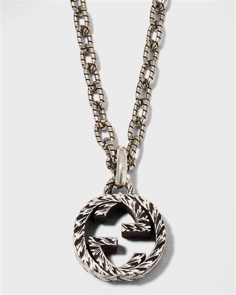 gucci necklace interlocking g|gucci interlocking g necklace men's.